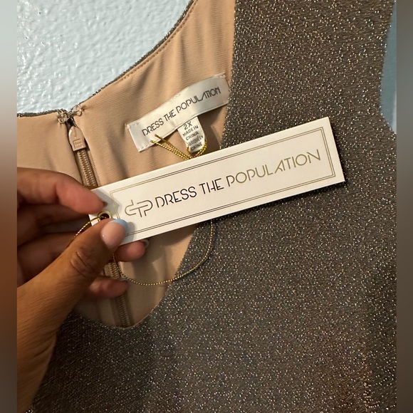 NWT - Dress the Population Women's Bryce Stretch Knit Bodycon Midi Dress - Picture 5 of 9